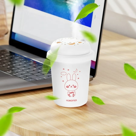 

Gnmfd Cool Mist Humidifier - USB Corporal Desktop Humidifier Stress Relief Bedroom Humidifier Automatic Shut-Off Night Light Silent Large Mist Easy To Carry No Water White