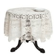 thumbnail image 4 of SARO 869.GY54S 54 in. Square Handmade Crochet Cotton Lace Table Linens - Grey, 4 of 5