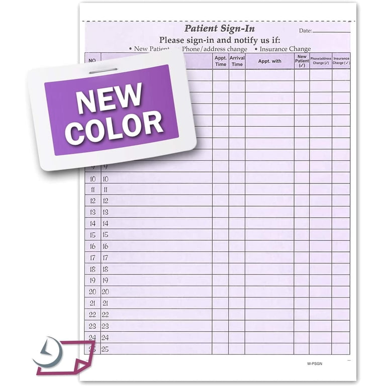 HIPAA Compliant Patient Sign-In Forms – 3-Part Confidential Log Sheets, Pack Of 50 Sets (1250 Visits) 7 thumbnail image