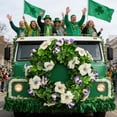 thumbnail image 4 of St Patrick’s Day Green Wreath 14.2 In, Artificial Shamrock Door Or Wall Decor For Indoor Outdoor Use, Gold Accent, Fade Resistant, Seasonal Entryway Highlight, Gift Ready, Easy Hang, 4 of 7