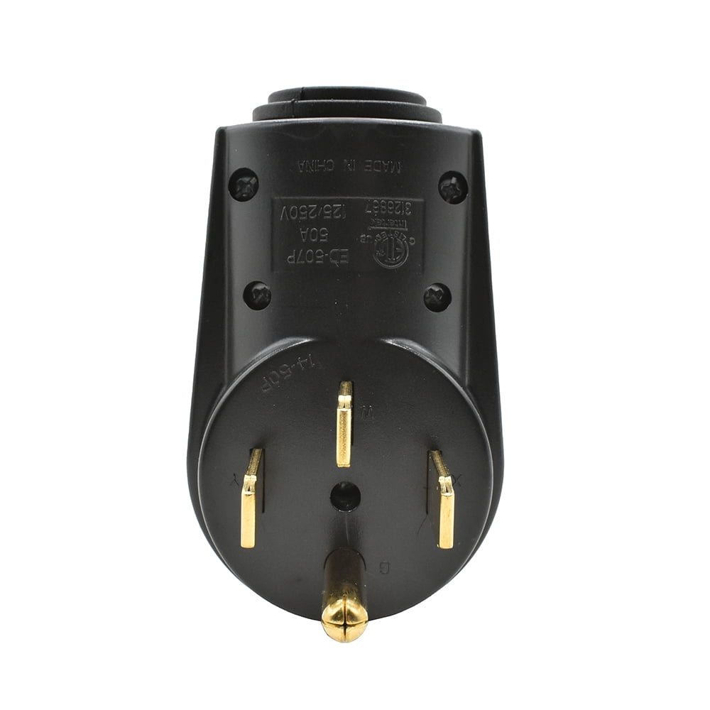 Superior Electric RVA1595 50 AMP RV Plug NEMA 14-50P with Handle - ETL Approved