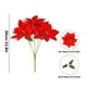 thumbnail image 3 of 2Pcs Fake Poinsettia Flowers Artificial 5 Heads Red Christmas Flower Bouquet Decoration Faux Flowers With For Christmas Tree House Decor, 3 of 7