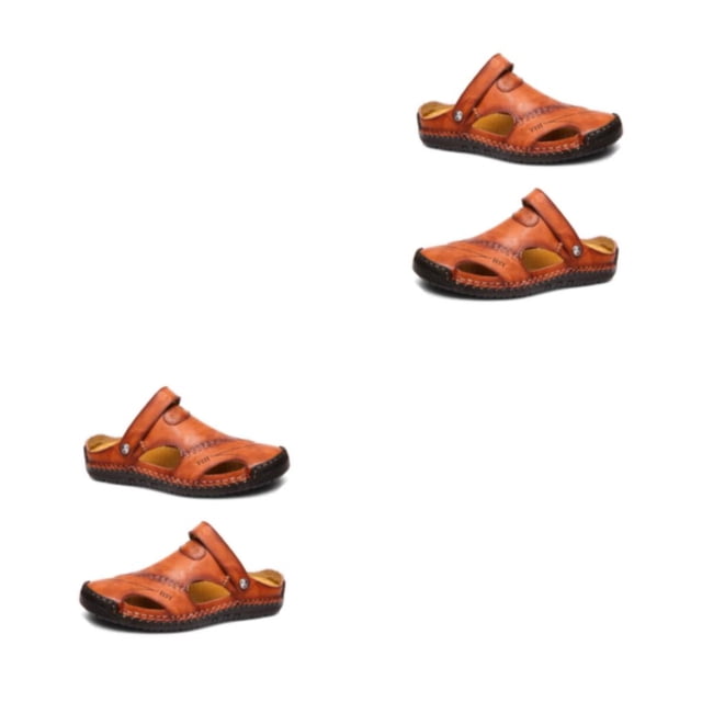 Qarigey 1 par de sandalias de hombre, informales, elegantes, impermeables, de Color sólido, de repuesto, para senderismo, viajes, playa, Rojo marrón treinta y nueve 2piezas