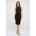 thumbnail image 2 of Women's Sleeveless Midi Cocktail Bodycon Dress, Round Neck, Formal, Wedding, Party(Black Medium Size), 2 of 6