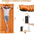 thumbnail image 5 of Camping Sleeping Mat, Ultralight Camping Pad with Pillow, Integrated Foot Pump Inflatable Sleeping Mat, Compact Size for Camping, Backpacking, Hiking - Orange, Single, 5 of 16