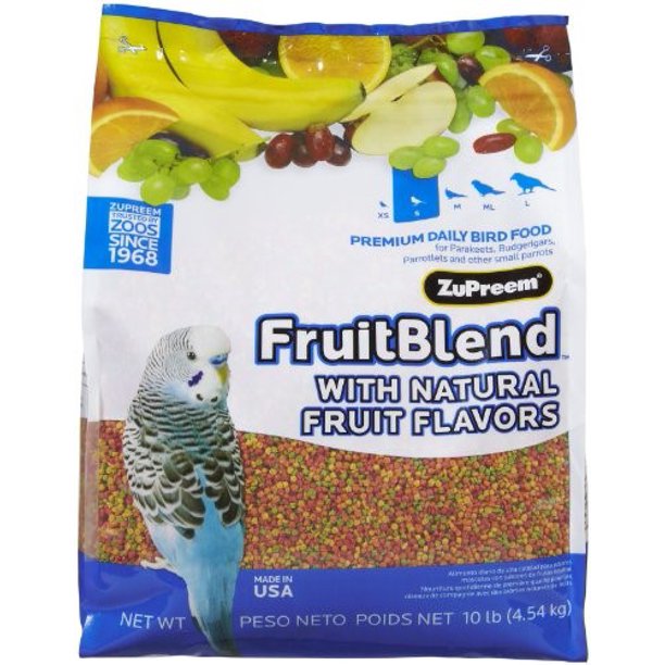 ZuPreem FruitBlend with Natural Fruit Flavors Small Bird Food, 10 lb