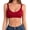 Wine Red, variant on Women's No Padded Bra Ribbed V-Neck Double Spaghetti Straps Bras Comfort Full Coverage Athletic Bralette 1 Pack Wine Red XS