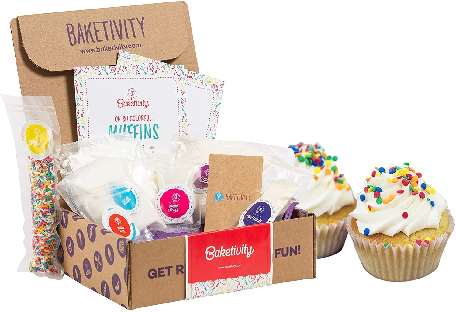 Baketivity Kids Baking DIY Activity Kit - Bake Delicious Funfetti