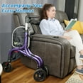 thumbnail image 5 of Planetwalk Premium 3 Wheel Walkers for Seniors - 8'' Wheel Ultra Lightweight Aluminum Folding Walker, Dark Purple, 5 of 7