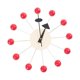 thumbnail image 1 of Reloj de pared con forma de bola Starburst, de mediados de siglo, silencioso, para colgar en la pared, para oficina y comedor. Bola roja, 1 of 9