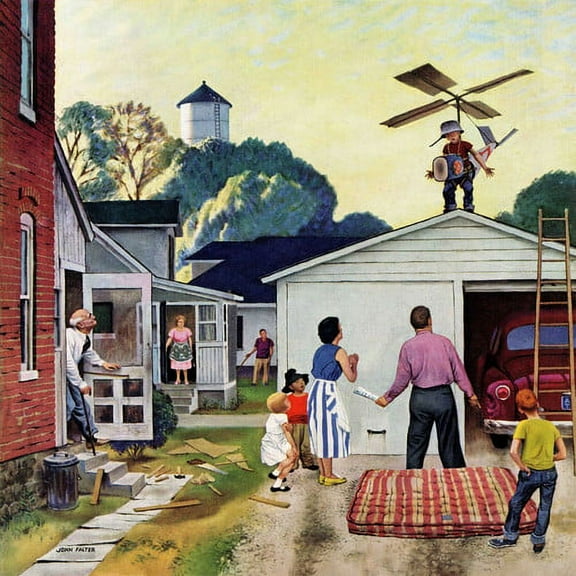 Marmont Hill "Learning to Fly" by John Falter Painting Print on Canvas