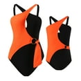 thumbnail image 5 of HAPIMO Women's Tankini Swimsuit Summer Seaside Clothes for Girls Camouflage Print Beachwear Strappy Bathing Suit V-Neck Swimwear Sets Orange M, 5 of 5