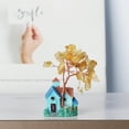 thumbnail image 3 of Sunjoy Tech Citrine Tree Ornament Cute Colored Cottage Copper Wire Wrapped Faux Crystal Stone Handcraft Decorative Miniature Feng Shui Lucky Tree Desktop Decoration Holiday Gift, 3 of 8