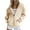 Beige, variant on Womens Oversized Hoodies Plus Size Zip Up Women Hoodies Zipper V-Neck Pullover Tops Long Sleeve Hooded Blouse Sweatshirt