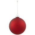 thumbnail image 4 of Northlight 2-Finish Christmas Glass Ball Ornaments - 4" (100mm) - Red - 4ct, 4 of 9