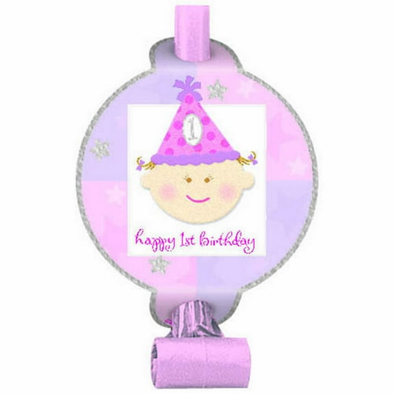 Happy 1st Birthday Girl Blowouts / Favors (8ct)
