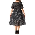 thumbnail image 4 of GRACE & GRANDEUR Vestido de Verano Elegante con Flores para Mujeres Talla Grande 3X Negro Rosa, 4 of 8