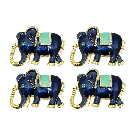 

4Pcs Elephant Shape Napkin Circles Napkin Holder Rings for Table Settings