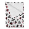 thumbnail image 2 of East Soft Flannel Fleece Throw Blanket, Japanese Architecture Towers Palaces Houses Sketchy Silhouettes Dragon, Cozy Plush for Indoor and Outdoor Use, 60" x 80", Dark Coral Black White, by Ambesonne, 2 of 5