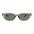 thumbnail image 2 of Womens Narrow Rectangular Cat Eye Retro Plastic Sunglasses Slate - Green, 2 of 4