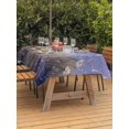 thumbnail image 3 of Outdoor Table Cloth with Umbrella Hole and Zipper,Spring Floral Waterproof Rectangle Tablecloth 60"x102",Pastoral Flowers Oil Painting Modern Art Purple Table Cover for Outside Party Patio Picnic, 3 of 8