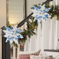 thumbnail image 7 of Christmas Decorations for Tree, Chinoiserie Poinsettia Floral Picks, Artificial Christmas Flower Stems, Elegant Holiday Tree Ornament for Wreath Garland Vase Home Decor,Light Blue, 7 of 7