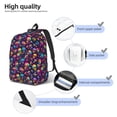 thumbnail image 5 of Naloa Canvas Backpack for Men Women rainbow color mushroom Skull Print Rucksack Casual Travel Daypack Large and Small Durable College Tote Satchel Bookbag for Teens, 5 of 8