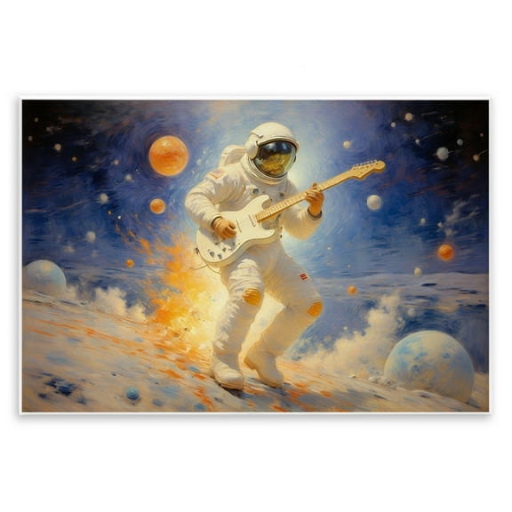 Space Astronaut Musician Wall Plaque Art, design by Angie Hawke
