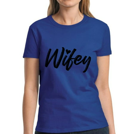 Mezee Wifey Tshirt for Women Valentine's Day Gifts for Wife Cute Couple Shirts Wifey Valentine T Shirt Valentine's Day Shirts for Women Hubby Wifey Couple Tshirts Best Wife Gifts Cute Wife
