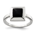 thumbnail image 1 of 925 Sterling Silver Onyx Ring Natural Stone Shell Wood, 1 of 6
