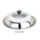 thumbnail image 4 of Matsuzay Tapa para wok con perilla redonda Construcción duradera Ajuste universal Tapa de acero inoxidable fácil de limpiar Cocina y Comedor plata 30, 4 of 6