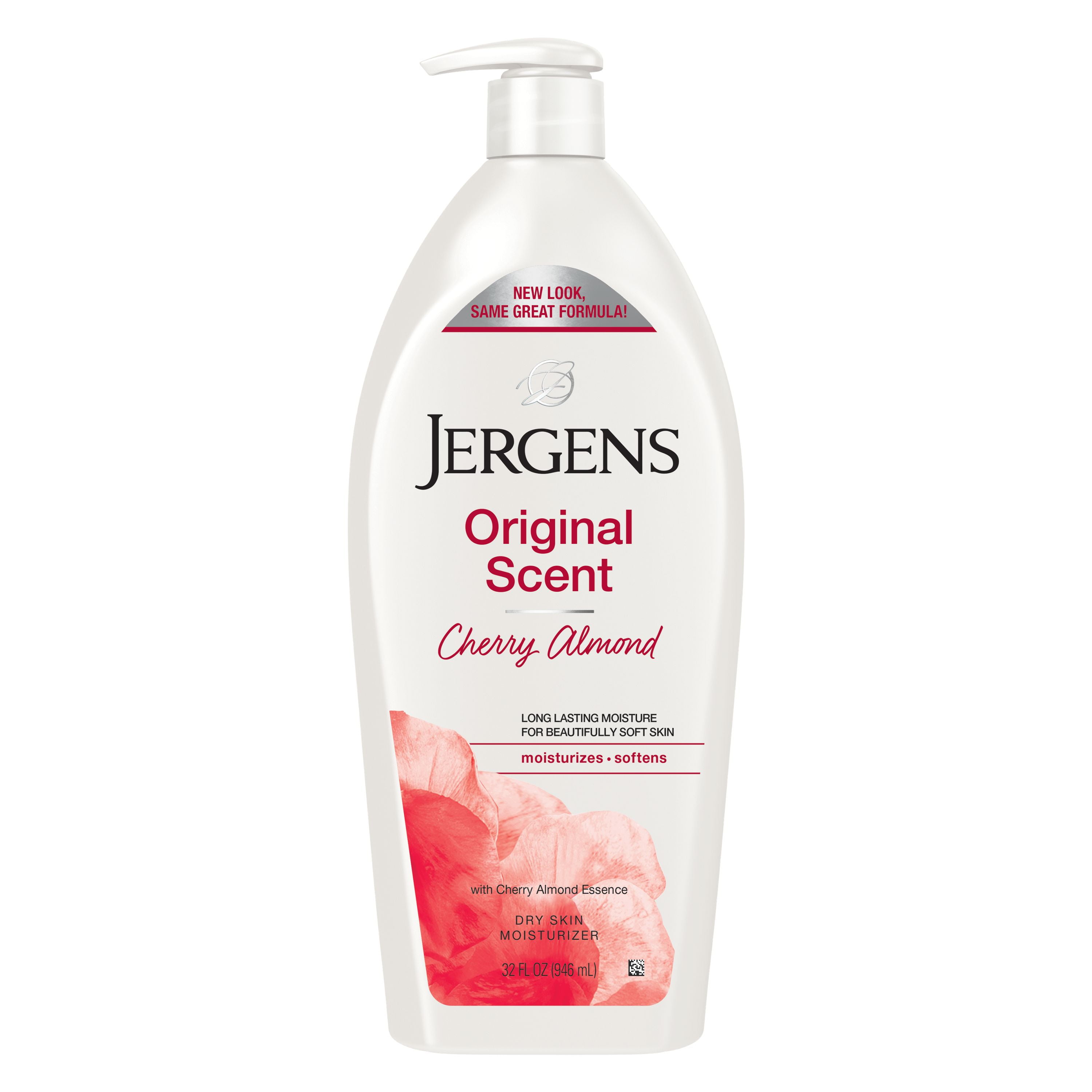 Jergens Original Scent Dry Skin Lotion with Cherry Almond Essence, 32