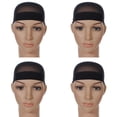 thumbnail image 3 of 4pcs Wig Caps Stretchy Nylon Wig Caps Stocking Caps For Wigs Wig Caps For Women Man (Black, One Size), 3 of 3