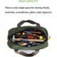 thumbnail image 5 of Bolsa de herramientas, organizador de bolsa de herramientas de 20 pulgadas, bolsas de herramientas resistentes, bolsa de almacenamiento de herramientas de boca ancha de 20 pulgadas, bolsa de herramientas pequeña multiusos, bolsa de herramientas de plomería Rojo Verde Cocina, Decoración y Otros, 5 of 5