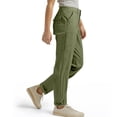 thumbnail image 7 of JFGHDG Womens High Waisted Cotton Twill Cargo Pants Khaki Straight Leg Rolled Hem Casual Pants Blackish Green XL, 7 of 7
