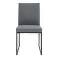 thumbnail image 3 of 20 Inches Leatherette Metal Dining Chair, Set of 2, Gray and Black, 3 of 5