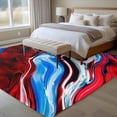 thumbnail image 4 of Large Area Rugs for Living Room Bedroom, Red Blue Marble 6'x9' Rug Washable Carpet Runner Indoor Outdoor, Modern Abstract Art Fluid Marble Non Slip Floor Mats Rug for Kitchen, Playroom, 4 of 8
