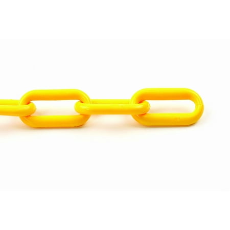- 13010 #8 Plastic Chain, Yellow, Can be used to make a garden border, mark a perimeter, direct crowds, identify a dangerous area and more By Crown Bolt