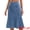 Light Blue, variant on DARING DIVA Women's Denim Ruffle Below Knee Fishtail Jean Skirts Small Blue