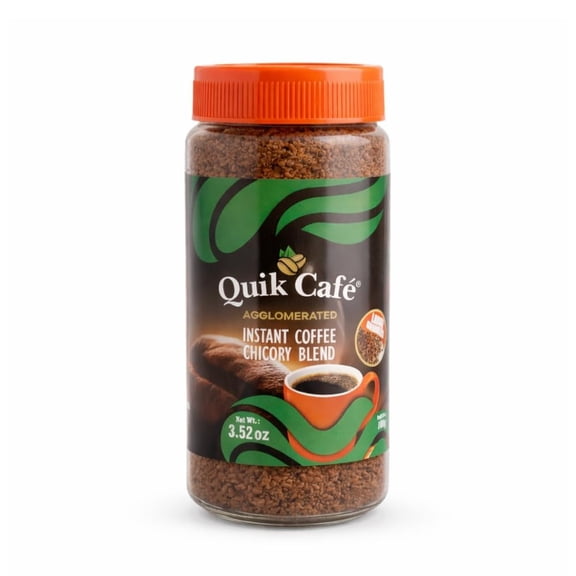 QuikCafé Premium Instant Agglomerated Chicory Coffee - With All-Natural Ingredients, Preservative-Free- 3.52 oz (100g) of Perfection