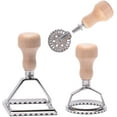 thumbnail image 2 of Juegos de utensilios de cocina,Ravioli Stamp Maker Cutter con juego de ruedas de rodillos, molde con mango de madera y borde acanalado, accesorio de cocina para prensa de pasta, 2 of 4