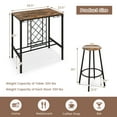 thumbnail image 4 of Costway 5PCS Bar Table & Stools Set Industrial Bistro Set with Wine Rack & Glass Holder, 4 of 9