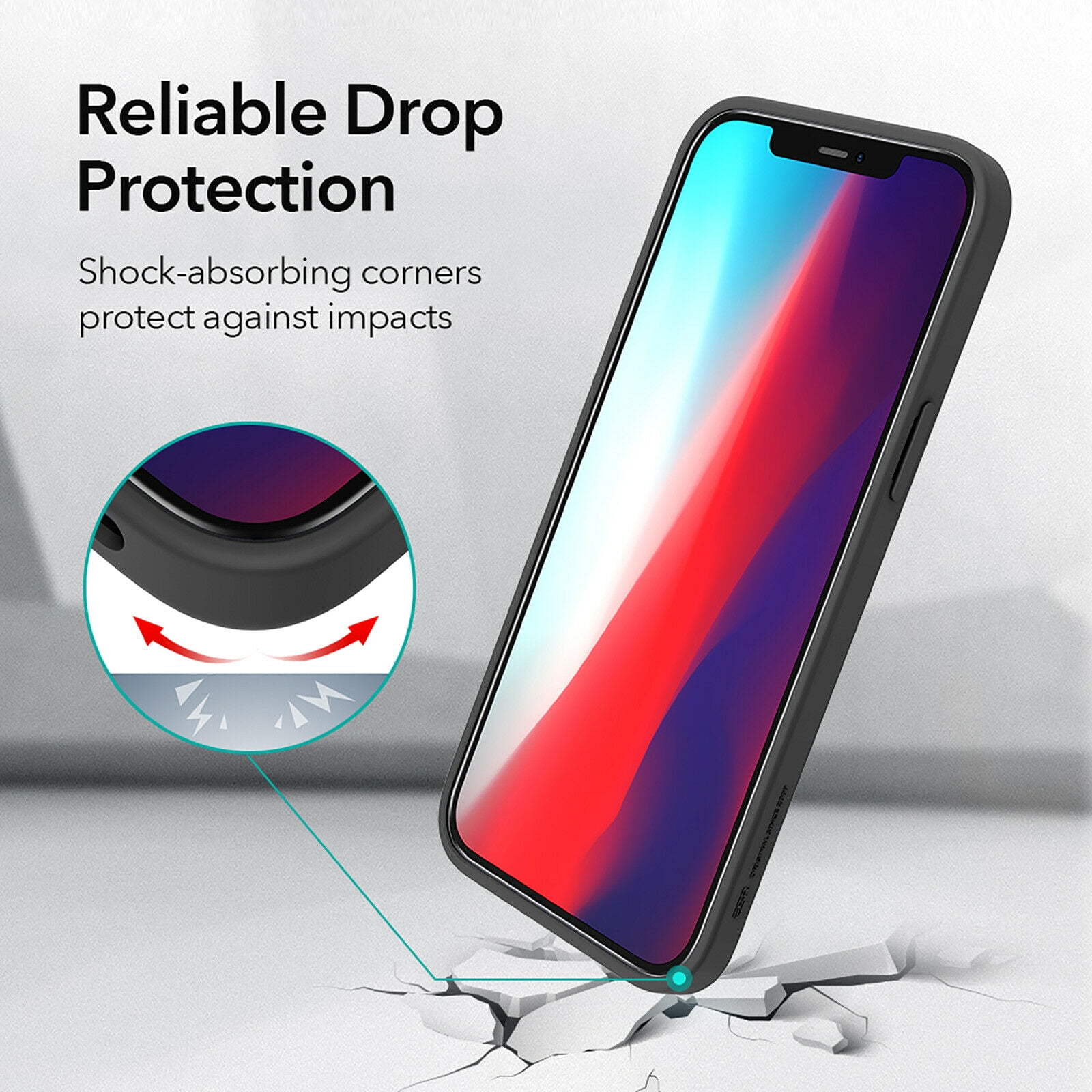 Dropship ESR Military-Grade 360° Hybrid Protection Compatible With IPhone 12  Case/iPhone 12 Pro Case [10FT Drop Tested] [Heavy Duty Shockproof ] With [2  Tempered Glass Screen Protectors]; 6.1 - Clear Black to
