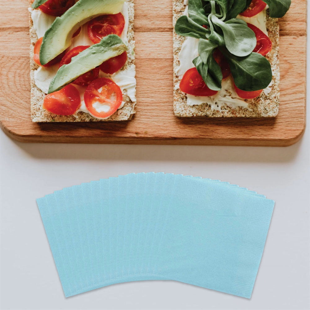 JAM Paper Medium Lunch Napkins, 6 1/2 x 6 1/2, Sea Blue, 200/Pack