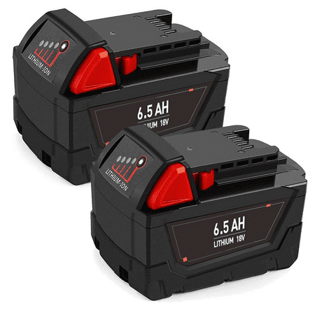 

Mingsci 2PACK For MILWAUKEE M18 Battery 18V 6500mAh Li-ion black Replacement for XC 48-11-1850 48-11-1862