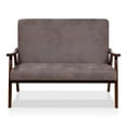 thumbnail image 2 of Furniture of America Kikee Faux Leather Cushioned Loveseat Bench in Brown, 2 of 7