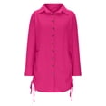 thumbnail image 4 of Sexlip Womens Dress Shirt Collar Long Sleeve Button Detail Soft Fabric Relaxed Silhouette for Casual Outings Pink XL, 4 of 6