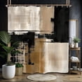 Picture Idea: Abstract Minimalist Modern Shower Curtain Set 72Wx72H Inches Black Tan