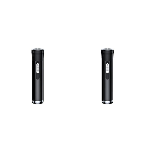 Vogacara Cortapelos eléctrico para la nariz, funciona con batería, carga USB, cortadora de cejas desmontable, removedor con cepillo de Negro 2piezas