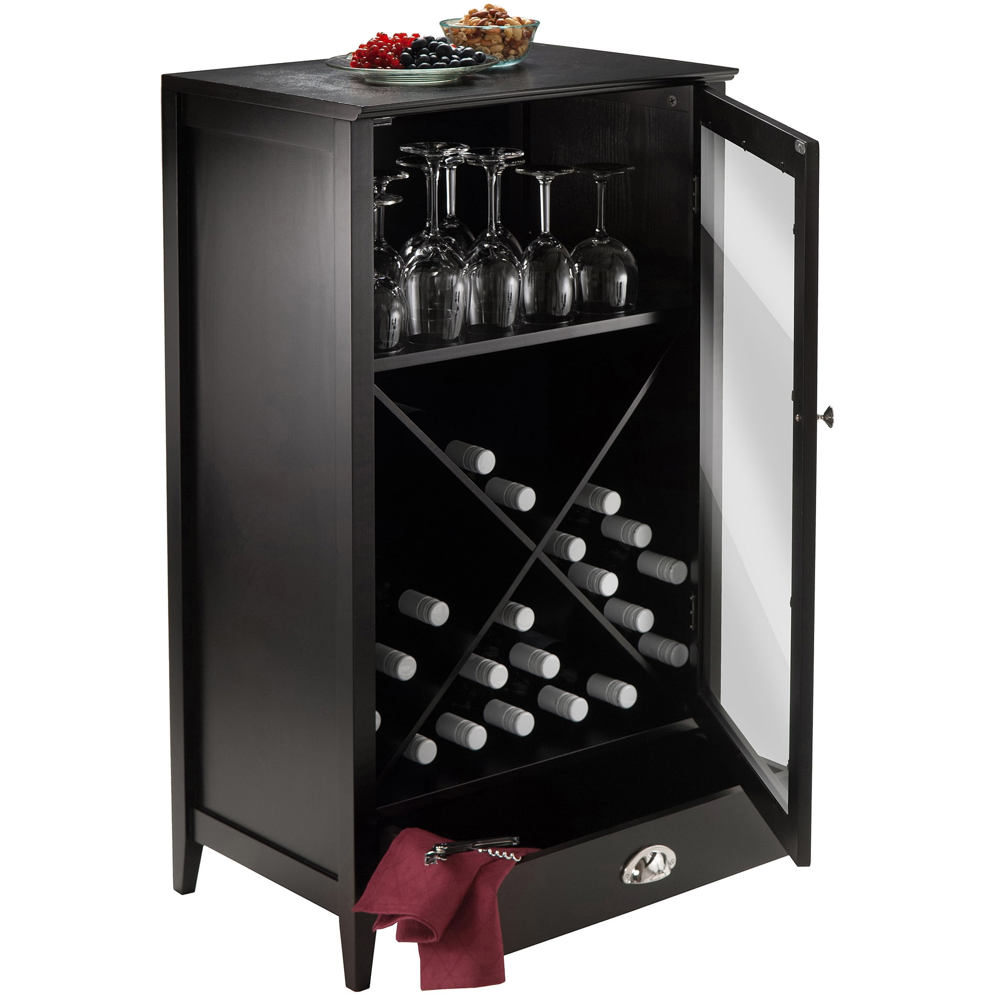 Espresso Finish Winsome Wood Bordeaux 24-Bottle Modular Wine Cabinet